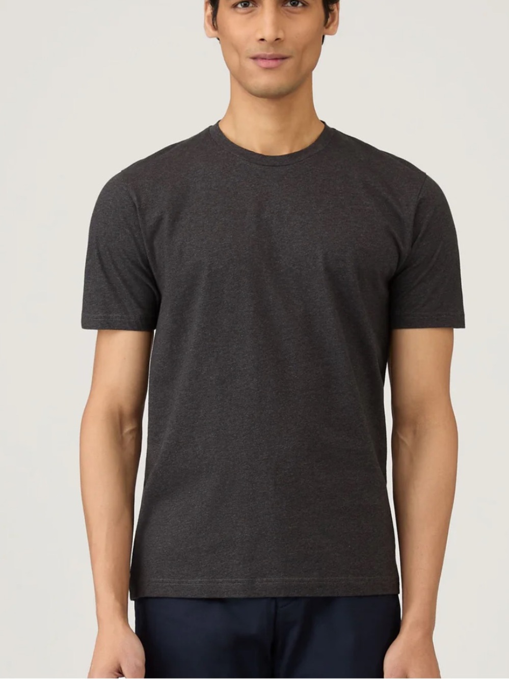 Sunspel Riviera Midweight T‑shirt in Charcoal Grey